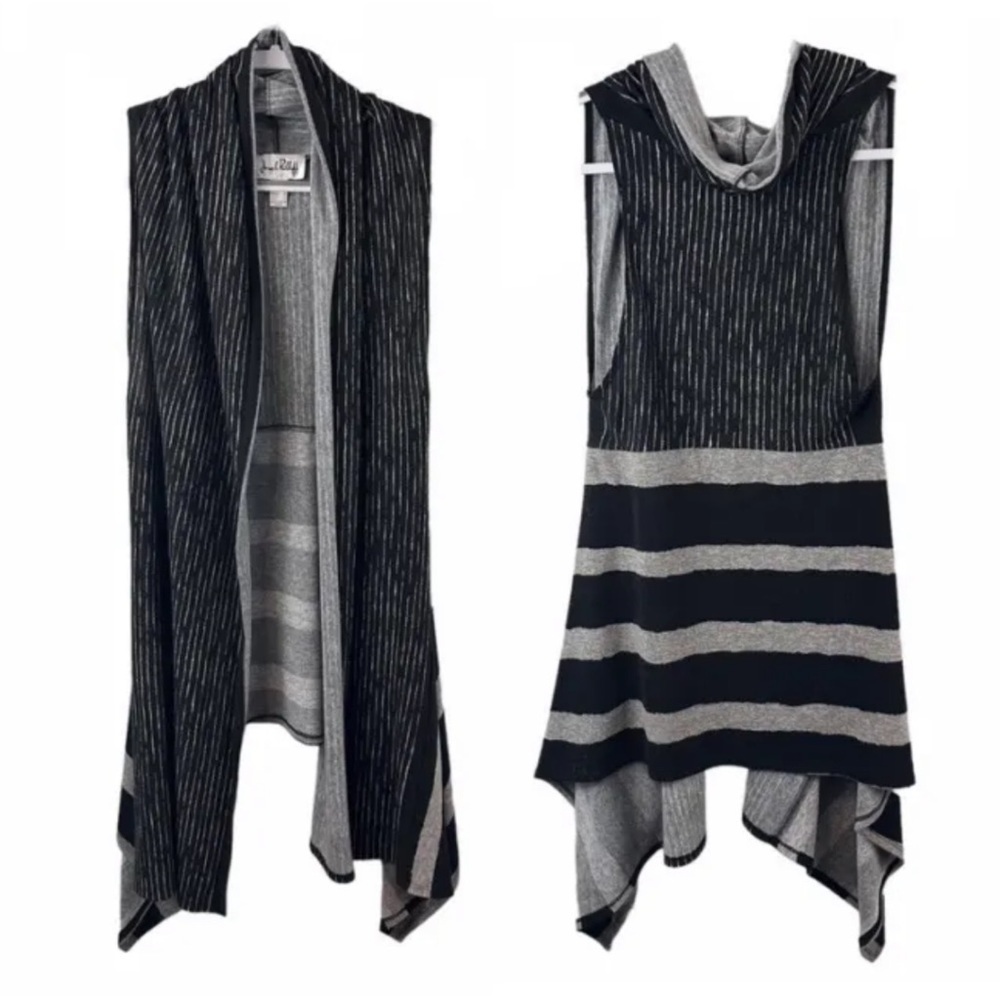 Joseph Ribkoff Knit Sleeveless Open Cardigan Vest Duster
